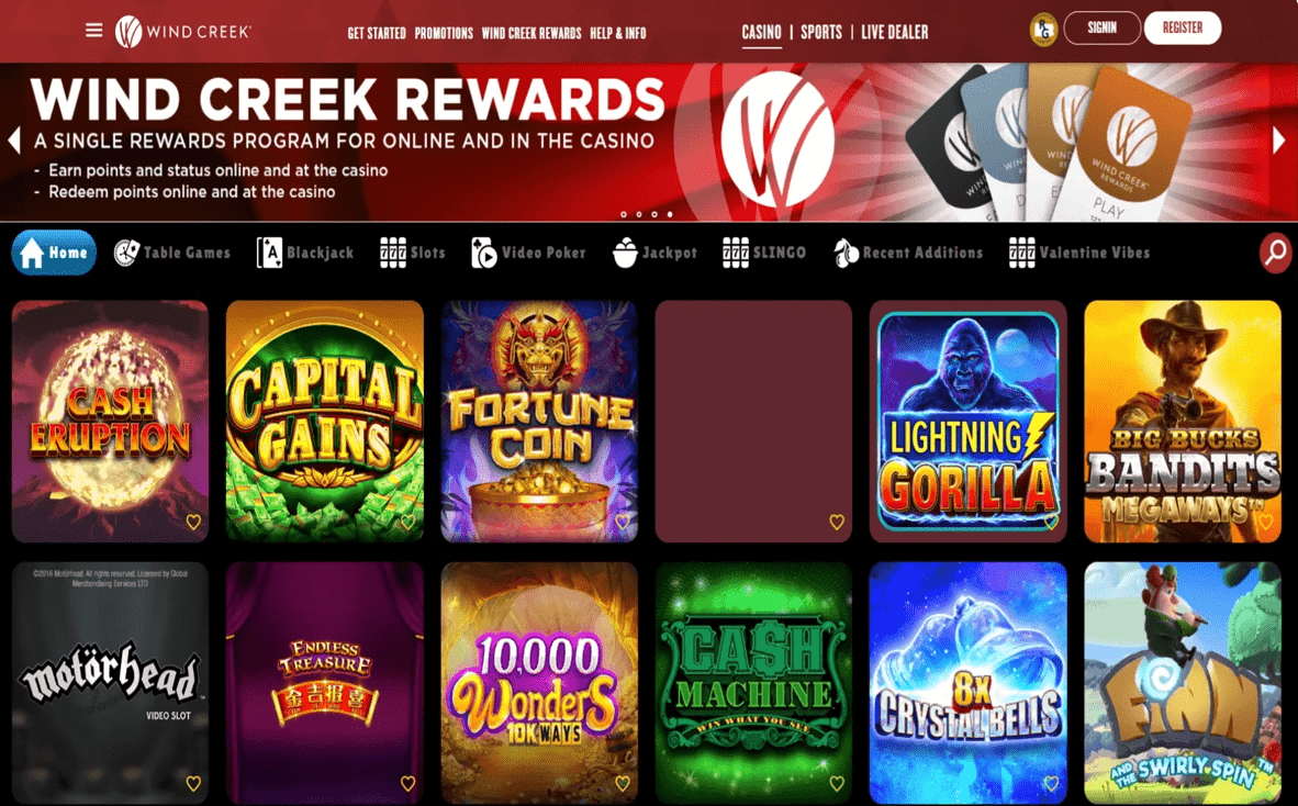 Wind Creek Casino Games